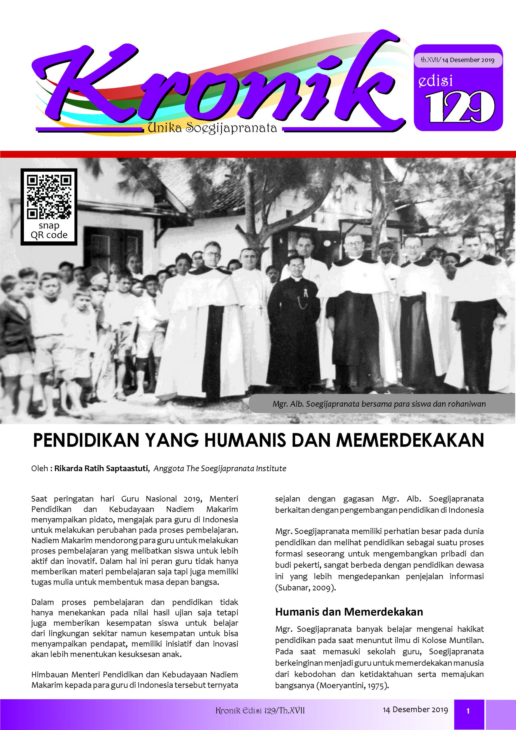 Kronik 129 – Liputan Wisuda Periode III 2019  UNIKA